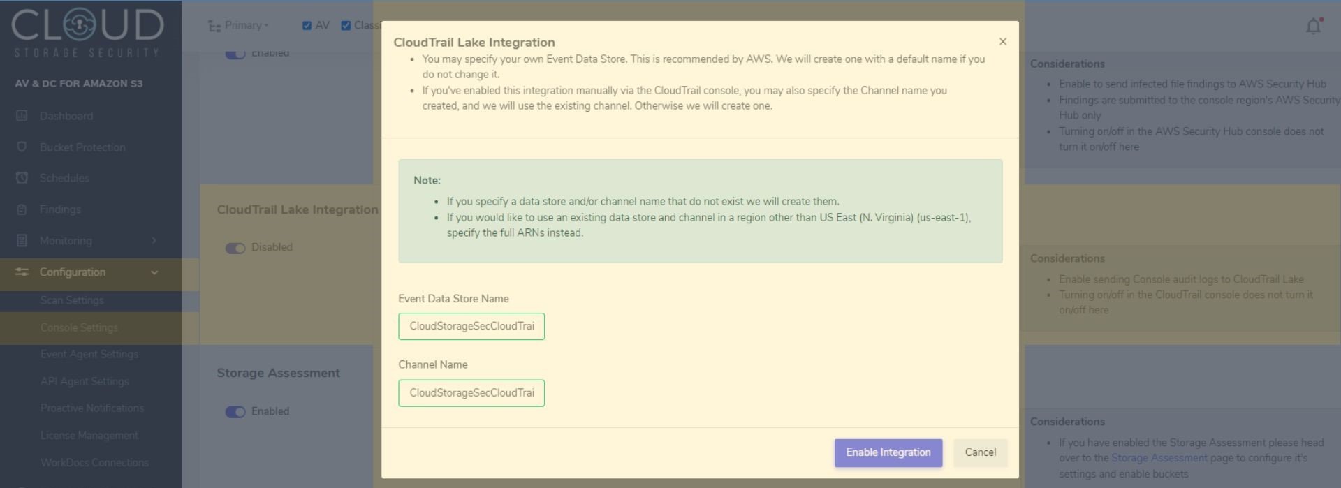 CSS Console - CloudTrail Lake Integration